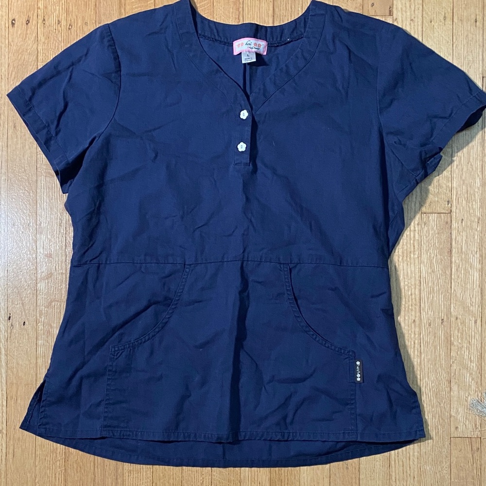 2/$25 Koi Blue Scrub Top